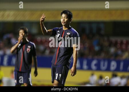 Kousuke Kinoshita (JPN), le 15 août 2013 - Football : L'Alcùdia U20 tournoi international de soccer U19 match entre le Bélarus et U19 du Japon, à l'Estadio Municipal Els Arcs dans l'Alcudia, Espagne, le 15 août 2013. (Photo de bla) Banque D'Images