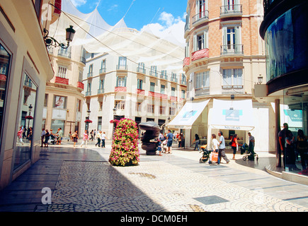 Marques de Larios street. Malaga, Andalousie, espagne. Banque D'Images