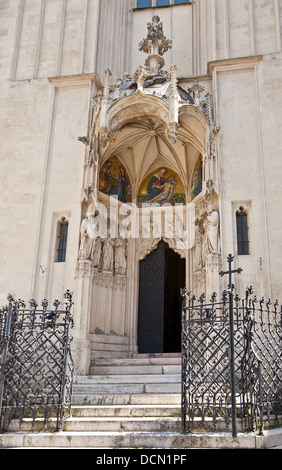 Entrée principale de l'Église de Marie lors de la rive (Maria am Gestade, vers 1414). Vienne, Autriche Banque D'Images