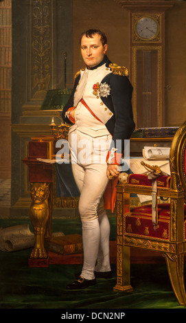 19ème siècle - L'Empereur Napoléon dans son étude aux Tuileries, 1812 - Jacques-Louis David Banque D'Images