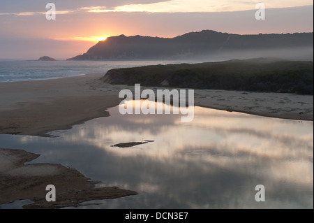 Le coucher du soleil, Sedgefield, Western Cape, Afrique du Sud Banque D'Images