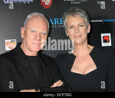 Malcolm McDowell et Jamie Lee Curtis sCare Foundation's 1st Annual Halloween Lancer un bénéfice de la conga Room à Los Angeles. Vivre à Los Angeles, Californie - 30.10.11 Banque D'Images