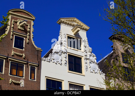 Maisons à pignons, Amsterdam, Pays-Bas, Europe Banque D'Images