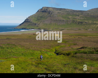 Sandvík, fjords de l'Est, l'Islande Banque D'Images