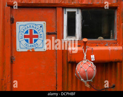 Refuge d'urgence, Brunavík, Islande Banque D'Images