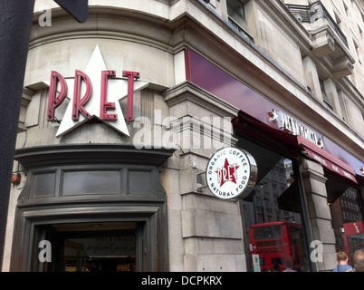 PRET A MANGER cafe sur Oxford Street, Londres. Photo Tony Gale Banque D'Images