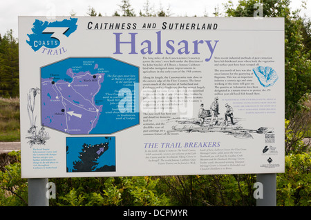 Un signe en Halsary à Caithness sur les trois côtes 3 Trail Banque D'Images