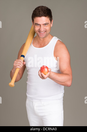 Image conceptuelle de style de vie avec une alimentation saine et du sport Banque D'Images