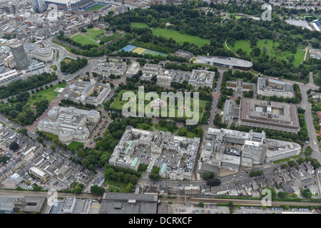 Photographie aérienne d'antenne autour d'Alexandra Gardens Cardiff Banque D'Images