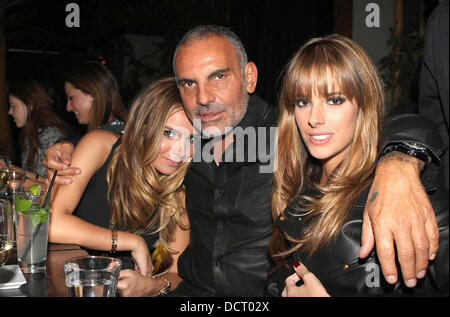 Christian Audigier et Nathalie Sorensen au Koi restaurant célébrant le concepteur de la fille de 19 ans, Crystal Rock Audigier anniversaire Los Angeles, Californie - 20.11.11 Banque D'Images