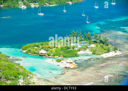 Photo aérienne de Roatan's French Cay salon Banque D'Images