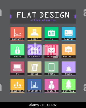 Les icônes de l'interface utilisateur plat spécial pour les applications web et mobiles Banque D'Images