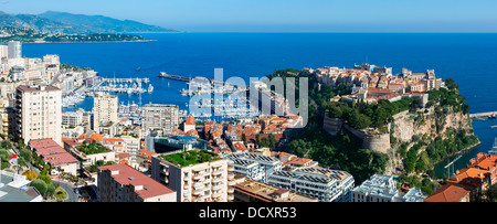 Monaco, Monte Carlo, Côte d'Azur, vue sur la ville, vue élevée. Banque D'Images