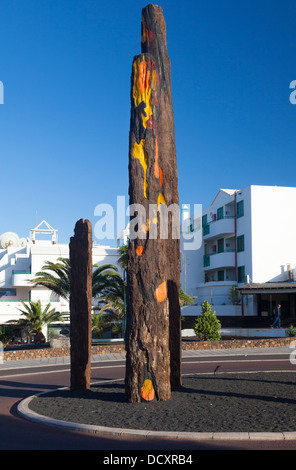 Rond-point, la sculpture à Costa Teguise, Lanzarote Banque D'Images