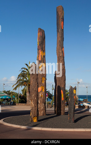 Rond-point, la sculpture à Costa Teguise, Lanzarote Banque D'Images