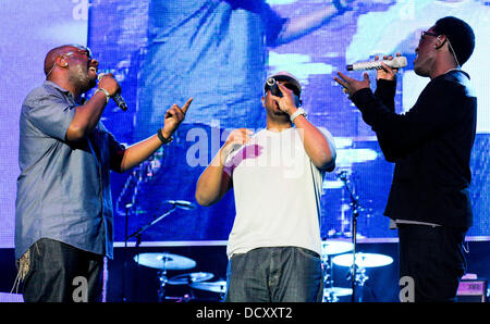 Boyz II Men effectue dans le cadre du 2e congrès annuel d'entraînement Orange Festival de musique de Miami Beach Miami Beach, Floride - 30.12.11 Banque D'Images