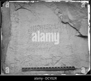 RECORD HISTORIQUE ESPAGNOL DE LA CONQUÊTE DU CÔTÉ SUD DE L'INSCRIPTION ROCK, NEW MEXICO - - 524305 Banque D'Images