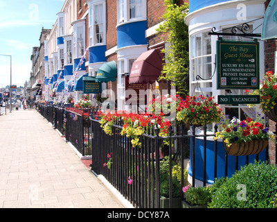 Rangée de maisons d'hôtes, Weymouth, Dorset, UK 2013 Banque D'Images