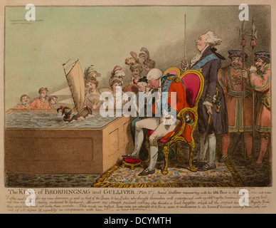19e siècle - Le Roi de Brobdingnag et Gulliver - James Gillray (1804) Philippe Sauvan-Magnet / Active Museum Banque D'Images