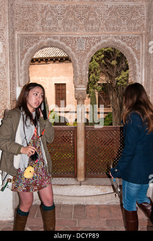 Salle des deux Sœurs, l'Alhambra, Grenade, Andalousie, Espagne, Europe Banque D'Images