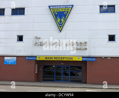 Le fil de réception football fils RL WLFC bureau principal à Warrington Wolves Rugby Stadium, Cheshire England UK Banque D'Images