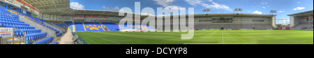 Panorama de la Warrington Wolves stade Halliwell Jones, lieu de la coupe du monde de rugby 2013. Banque D'Images