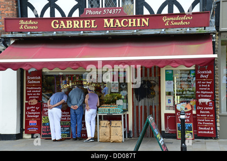 Gabriel Machin bouchers boutique, Market Place, Henley-on-Thames, Oxfordshire, Angleterre, Royaume-Uni Banque D'Images