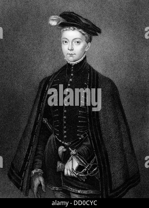 Henry Stuart, lord Darnley (1545-1567) sur gravure de 1829. Roi consort d'Écosse au cours de 1565-1567. Banque D'Images