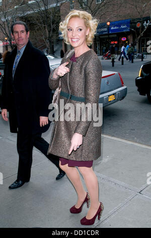 Katherine Heigl arrivant à son hôtel. La ville de New York, USA - 24.01.12 Banque D'Images