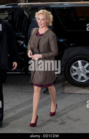 Katherine Heigl arrivant à son hôtel. La ville de New York, USA - 24.01.12 Banque D'Images