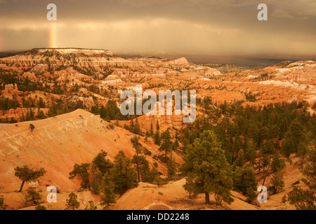 Arc-en-ciel sur le Bryce Canyon National Park, Utah, USA Banque D'Images