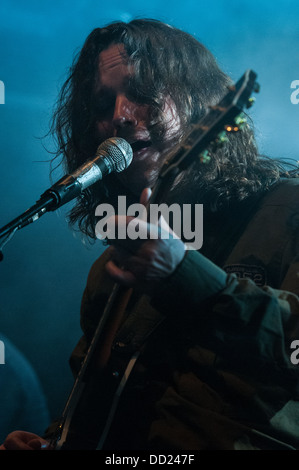 Torsten Kinsella, chant principal et le guitariste du groupe de rock irlandais poster "Dieu est un astronaute', concert de Rome, Italie, 8/03/2012 Banque D'Images