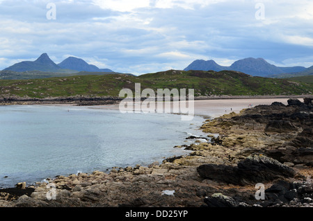 L'Inverpolly Montagnes (Corbetts & Graham) vu de Achnahaird Beach Banque D'Images