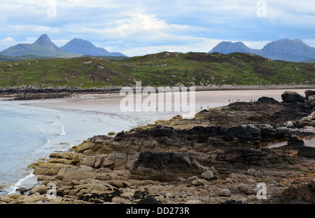 L'Inverpolly Montagnes (Corbetts & Graham) vu de Achnahaird Beach Banque D'Images