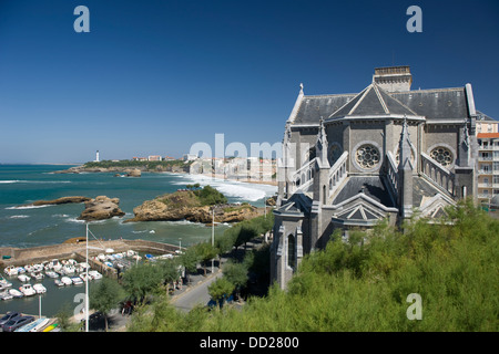 Ancien PORT DE PÊCHE BIARRITZ PYRENEES ATLANTIQUES AQUITAINE FRANCE Banque D'Images