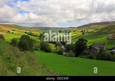 La rivière Swale dans Swaledale près de Keld, Yorkshire du Nord, Yorkshire Dales National Park, England, UK. Banque D'Images