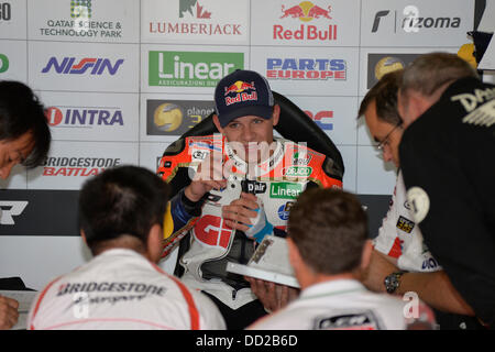 Brno, République tchèque. Août 23, 2013. Stefan Bradl (LCR Honda MotoGP) pendant la séance d'essais libres du Moto GP de République tchèque, le circuit de Brno. Credit : Action Plus Sport/Alamy Live News Banque D'Images