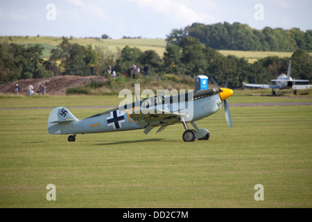 Ww11 Luftwaffe allemande messerschmidt 109 fighter à Duxford Clasic Wings Air afficher Banque D'Images