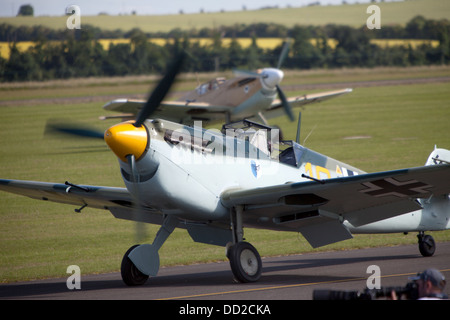 Ww11 Luftwaffe allemande messerschmidt 109 fighter à Duxford Clasic Wings Air afficher Banque D'Images