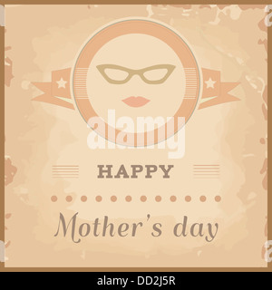 Happy mothers day cards vintage retro Banque D'Images