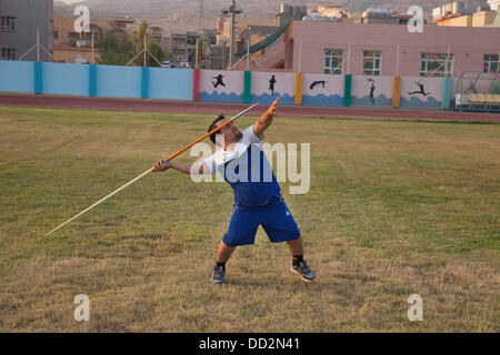 Duhok, le Kurdistan irakien. 22 août 2013. L'équipe paralympique iraquien au cours de la formation. Ils choisissent la province du Kurdistan pour leur formation en raison de la stabilité et de l'environnement peceful. Crédit : Francesco Gustincich/Alamy Live News Banque D'Images