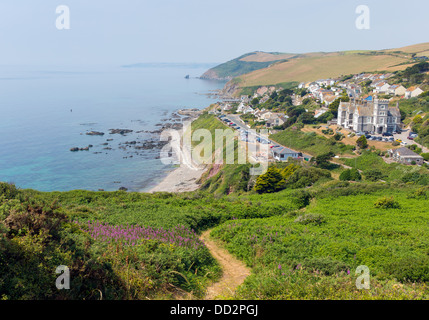 Village Portwrinkle côte et près de Whitsand Bay Cornwall Looe Angleterre Royaume-uni le South West Coast Path Banque D'Images