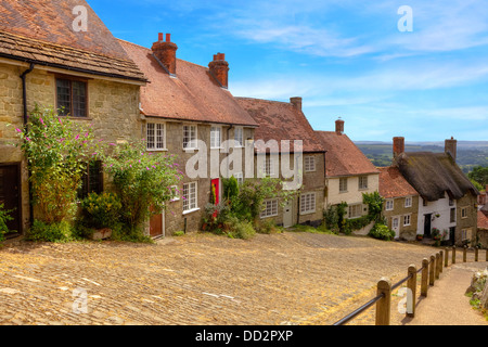 Gold Hill, Shaftesbury, Dorset, Angleterre, Royaume-Uni Banque D'Images