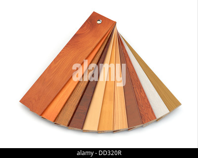 Parquet stratifié ou parqet sur fond blanc échantillons isolés. 3d Banque D'Images