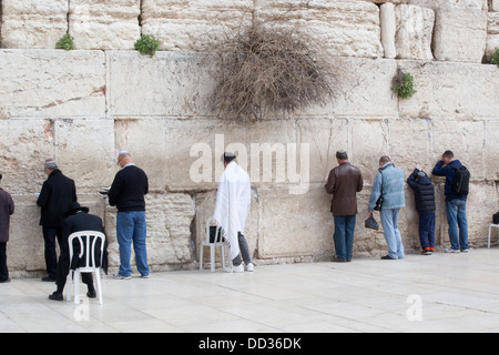 Mur des lamentations à Jérusalem, vers février 2013. Le reste de l'ancien Temple et lieu de prière Banque D'Images