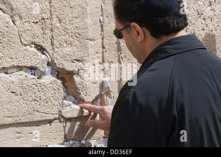 Mur des lamentations à Jérusalem, vers février 2013. Le reste de l'ancien Temple et lieu de prière Banque D'Images