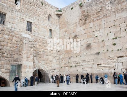 Mur des lamentations à Jérusalem, vers février 2013. Le reste de l'ancien Temple et lieu de prière Banque D'Images