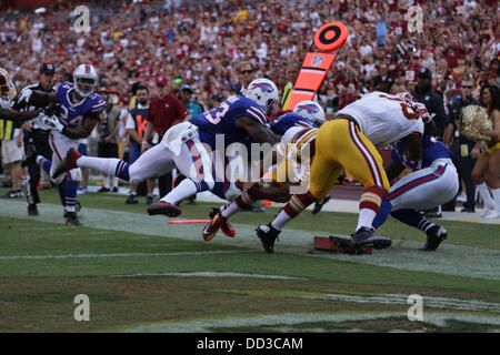 Samedi 24 Août, 20133, Redskins de Washington accueille les Bills de Buffalo au FedEx Field à Landover Maryland pour le troisième match d'avant saison. Redskins de Washington gagner 30-7. Banque D'Images