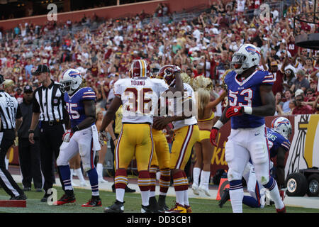 Samedi 24 Août, 20133, Redskins de Washington accueille les Bills de Buffalo au FedEx Field à Landover Maryland pour le troisième match d'avant saison. Redskins de Washington gagner 30-7. Credit : Khamp Sykhammountry/Alamy Live News Banque D'Images