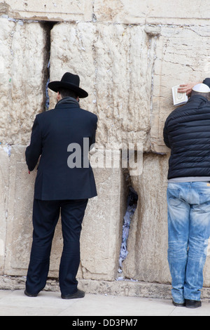 Mur des lamentations à Jérusalem, vers février 2013. Le reste de l'ancien Temple et lieu de prière Banque D'Images